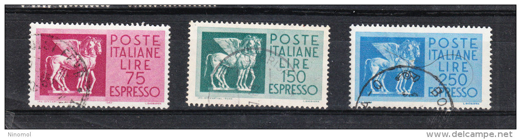 Italia   -   1958/6.  Espressi Cavalli Alati.  Winged Horses. Complete Series,  Timbri Di Lusso - Mitología