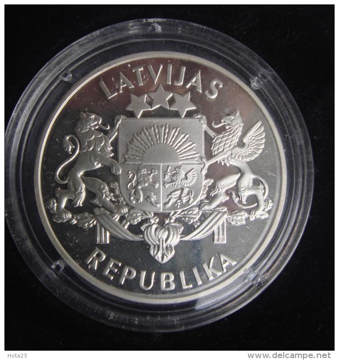 LATVIAN 10  Lats Silver Collector Coin The 75th Anniversary Of The State Of LATVIA PROOF - FIRST SILVER COIN - Latvia