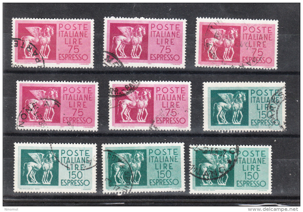 Italia   -   1958/6.  Espressi Cavalli Alati.  Winged Horses. 4 Complete Set  Plus 1 - Express/pneumatic Mail