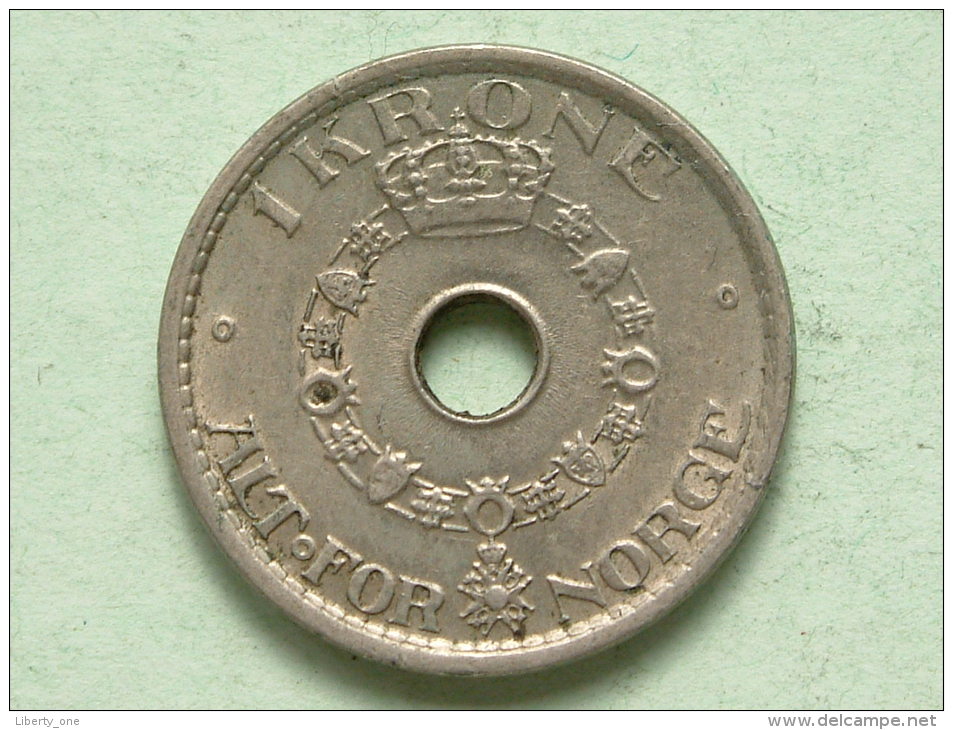 1949 - 1 KRONE / KM 385 (uncleaned / For Grade, Please See Photo ) ! - Norvège