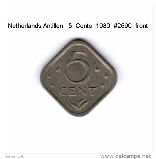 NETHERLANDS ANTILLEN   5  CENTS  1980  (KM # 13) - Niederländische Antillen