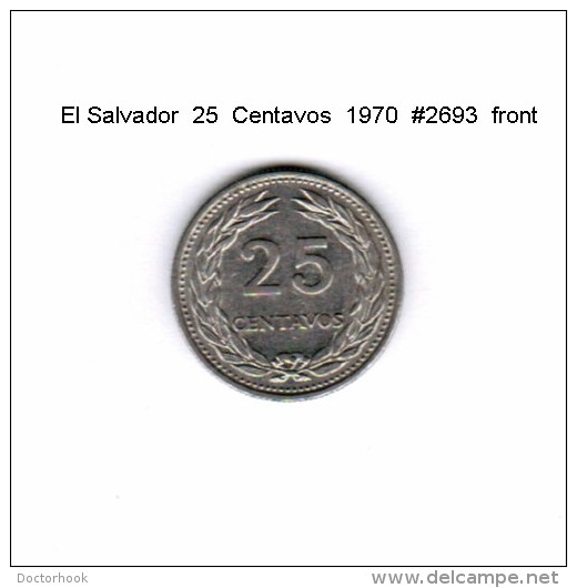 EL SALVADOR   25  CENTAVOS  1970  (KM # 139) - El Salvador