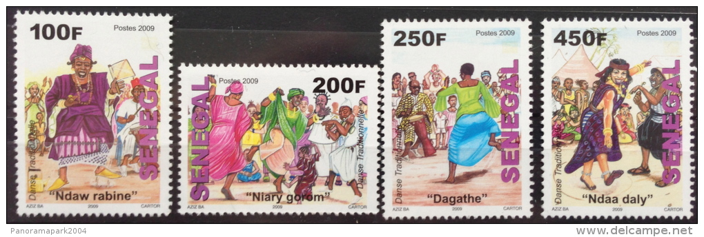 Sénégal 2009/2010 Danse Traditionnelle Traditionnal Dancing Tanz Sport Culture Kultur 4 Val. RARE MNH - Senegal (1960-...)