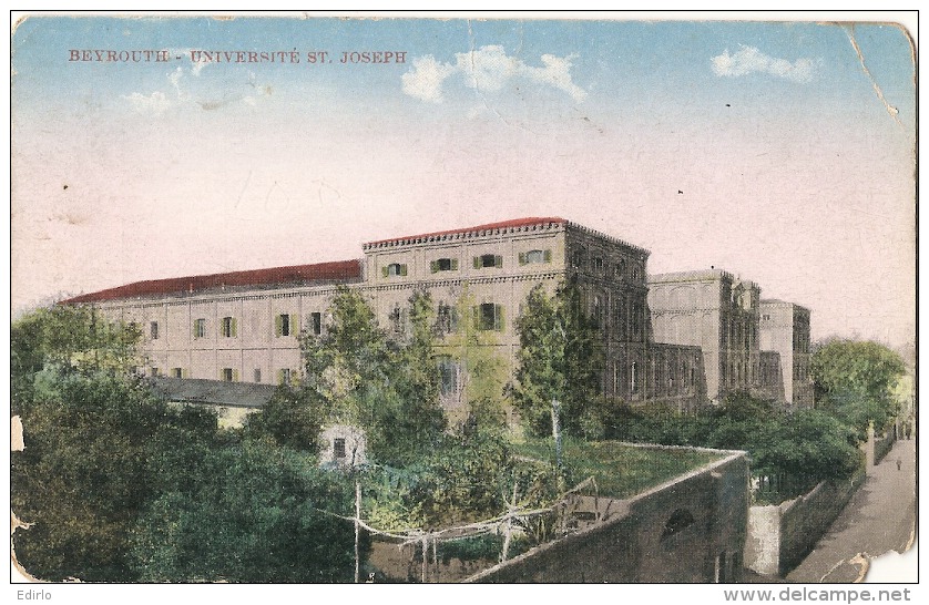 BEYROUTH  Université Et St Joseph -  Pli Angle Manque Et Dos Sale  écrite - Líbano