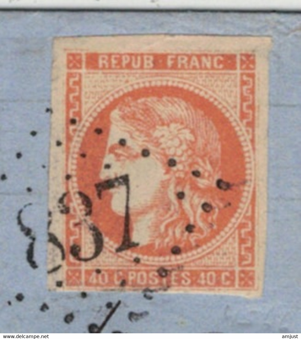 France // Lettre Pour Paris Le 24 Janvier 1872 - 1870 Emission De Bordeaux