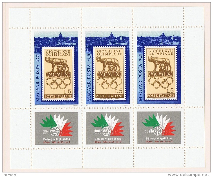 1985 Exposition Philatélique ITALIA '85 Feuillet De 3 Timbres   Neufs Sans Charnière ** MNH - Unused Stamps