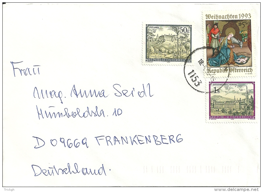 Österreich 1993 Wien &gt;&gt; Frankenberg (D) - Lettres & Documents