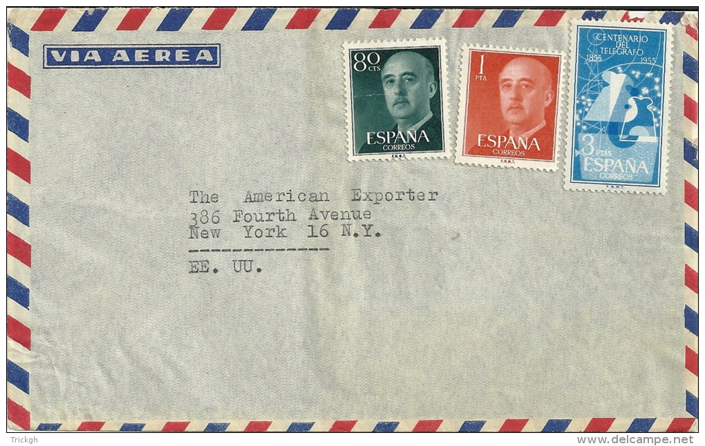 Espana 1955 &gt;&gt; USA - Lettres & Documents