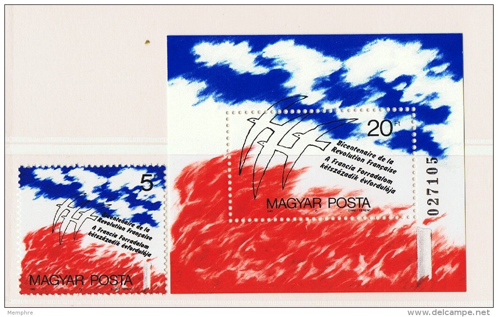 1988  Bicentenaire De La Révolution Française  Timbre Et Bloc Feuillet  ** Neufs Sans Charnière - Unused Stamps