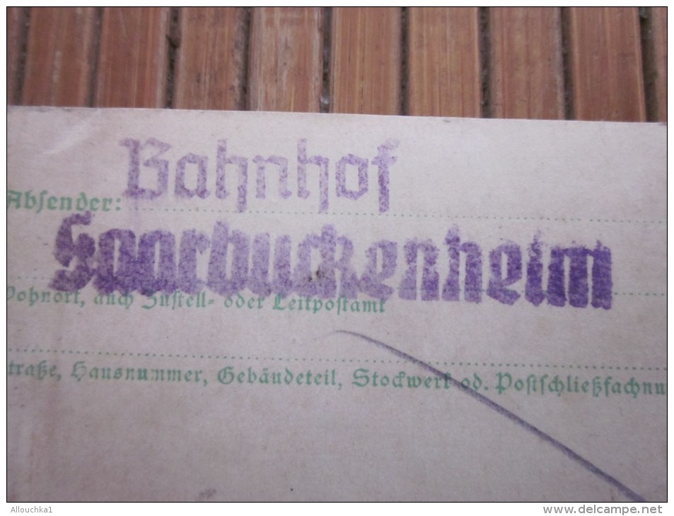 SAARBUCKEHEIM 1940 Entier Postaux Deutsche Reichspost Postkarte Allemagne Alsace-Lorraine &gt; KIER 1 Paquet Stoff 8 Kg - Briefe U. Dokumente