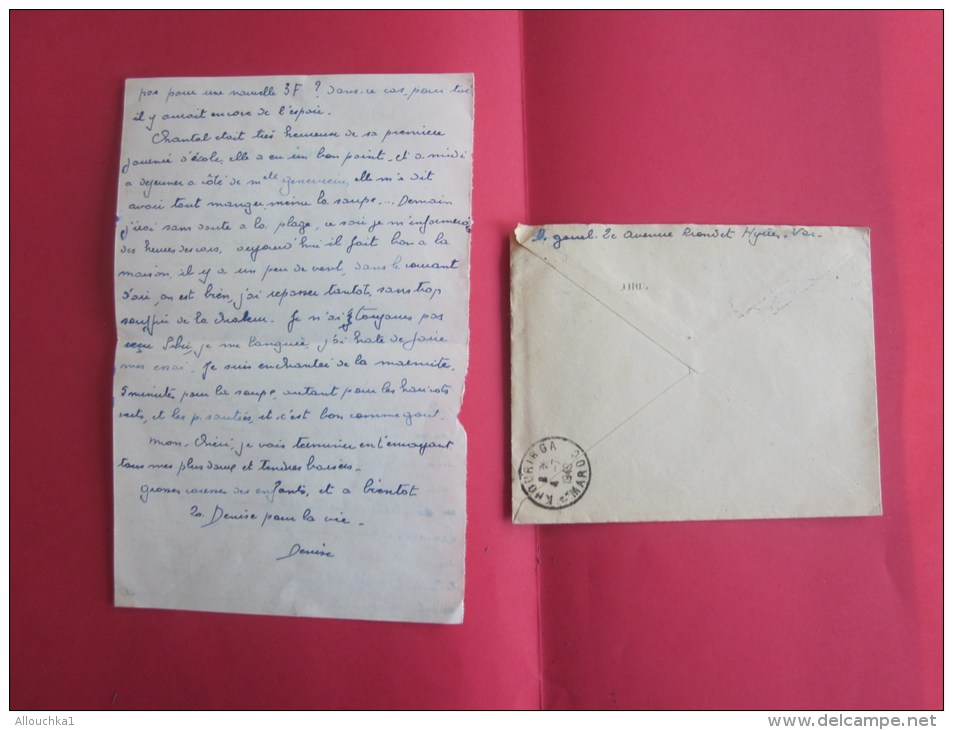 1949 Lettre D'Amour "enflammée "de Hyéres &gt;1er Maître Pilote Gouel Base Aérienne Navale (B.A.N ) KOUIBGA (Maroc) - Briefe U. Dokumente