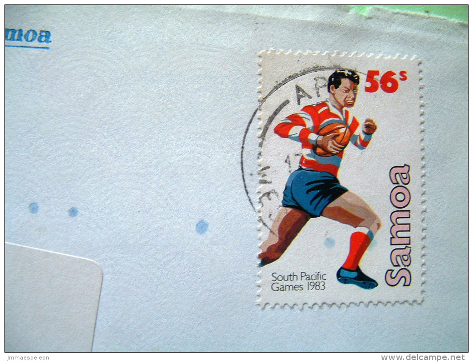 Samoa And Sisifo 1983 Cover To England - Pacific Games Sport - Rugby (Scott 599 = 1.90 $) - Samoa