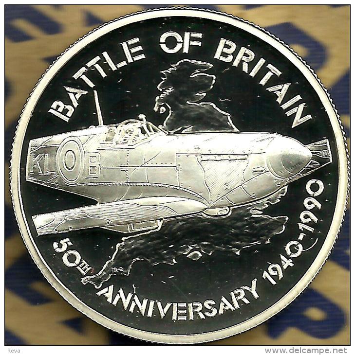 JERSEY 2 POUNDS 50TH ANN.OF BATTLE OFBRITAIN FRONT QEII HEAD BACK 1990 PROOF SILVER KM? READ DESCRIPTION CAREFULLY !!! - Jersey