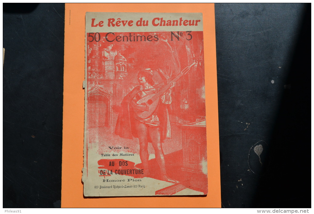 Recueil Le Rêve Du Chanteur N°3 - Honoré Pion - 8 Partitions De Chansons Populaires à Succès - Scores & Partitions