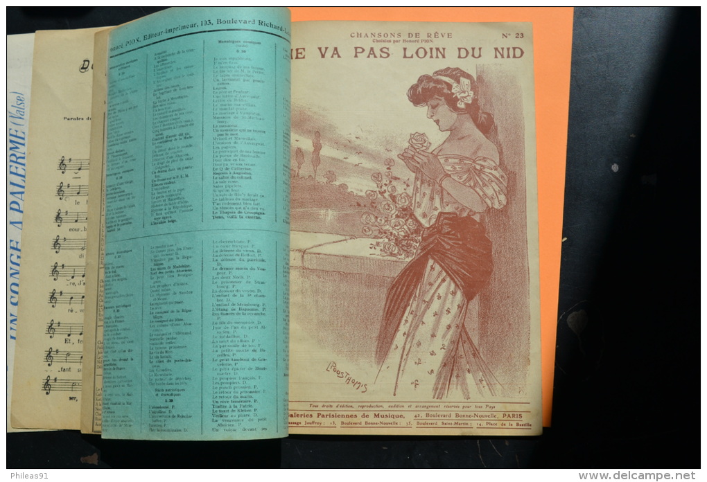 Recueil Le Rêve Du Chanteur N°3 - Honoré Pion - 8 Partitions De Chansons Populaires à Succès - Partitions Musicales Anciennes