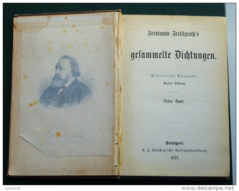 FERDINAND FREILIGRATH Stuttgart 1871 Gesammelte Dichtungen - Old Books