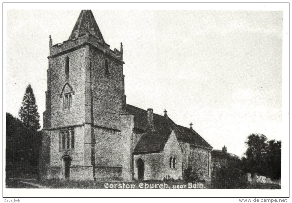 Postcard All Saints Corston BATH Edwardian Somerset Church Repro - Bath