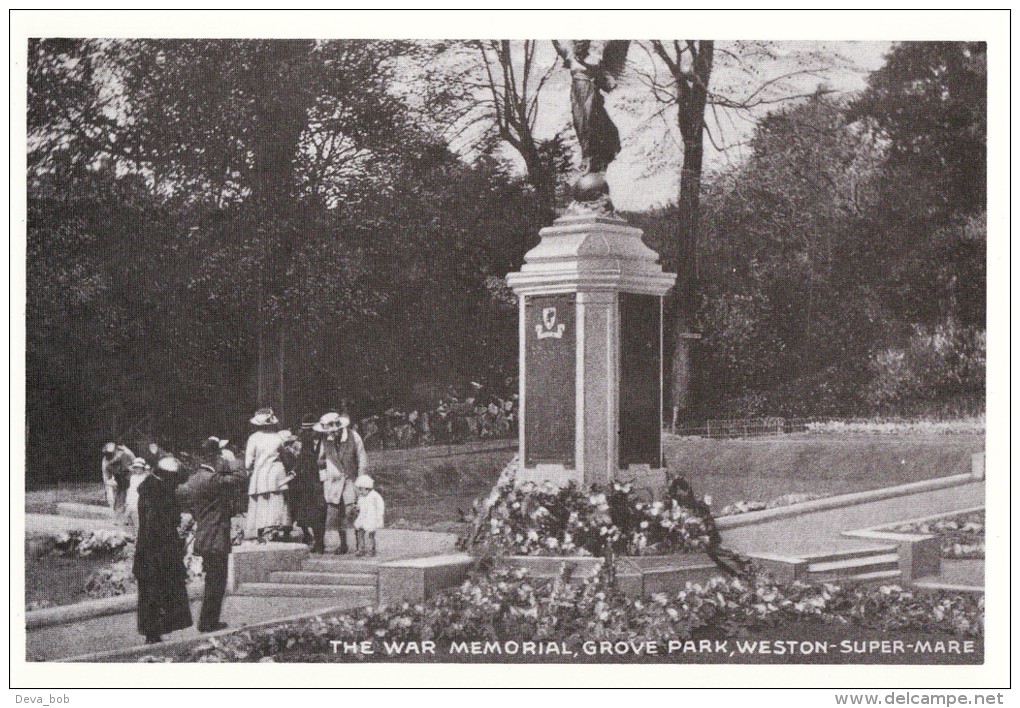 Postcard WESTON SUPER MARE War Memorial Grove Park Somerset Weston-super-Mare Repro - Weston-Super-Mare