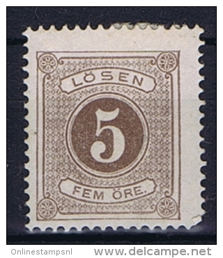 Sweden: 1877 Mi 3 A  MH/* Perfo 14, Postage Due - Portomarken