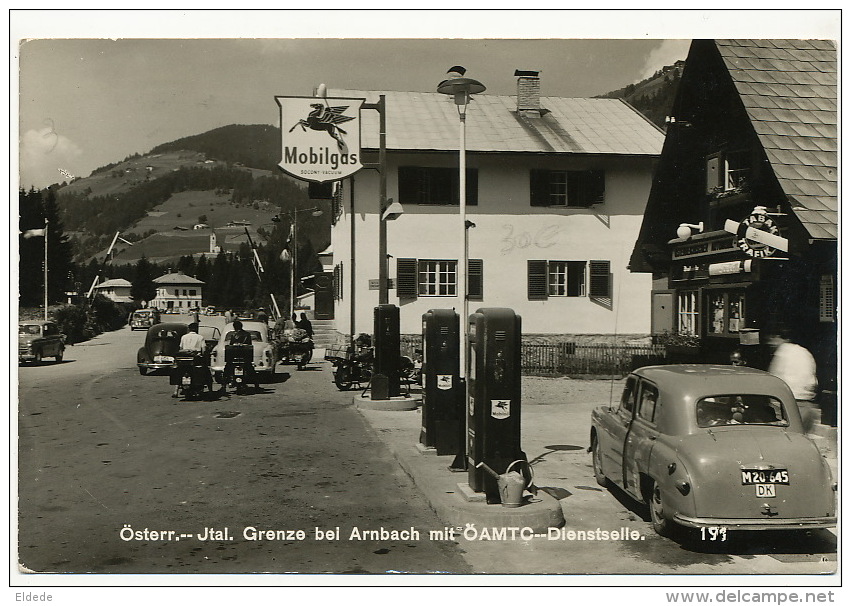 Osterr. And Italy Border Near Arnbach Petrol Station Douane Auto Danish Car Advert Mobil - Autres & Non Classés