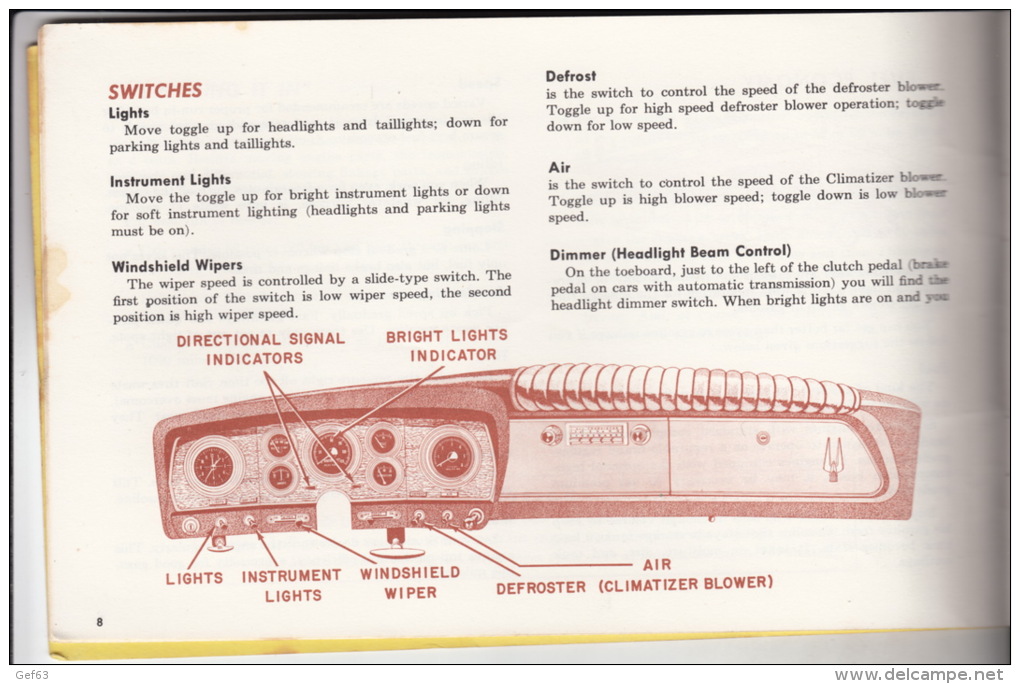 1962 Owner's Guide ° Gran Turismo Hawk By Studebaker - Auto