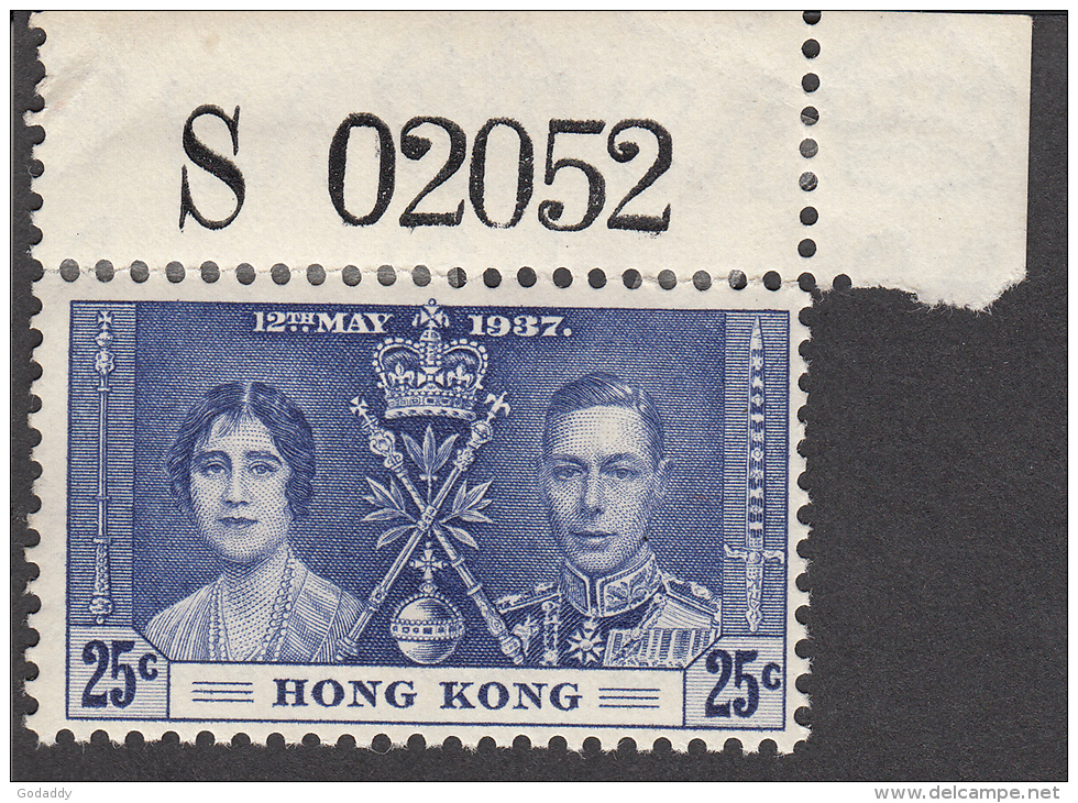 Hong Kong 1937  25c  Coronation  SG139  MH - Unused Stamps