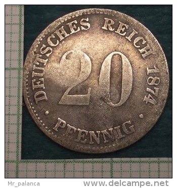 M_p> Germania 20 Pfenning 1874 C In Argento - 20 Pfennig