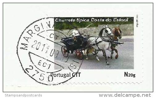 Portugal Lettre R Timbre Personnalisé Chariot Touristique Estoril Cheval 2011 Tourist Trolley Horse Personalized Stamp - Briefe U. Dokumente