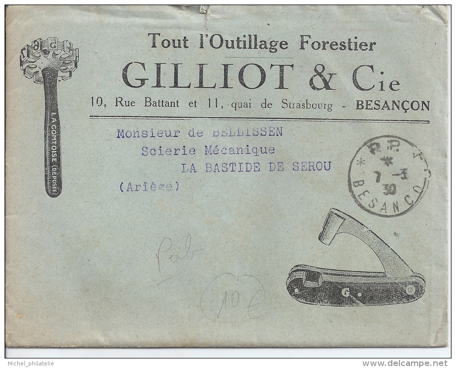 Lettre à Entête Publicitaire, Tout L'outillage Forestier Gillot Et Cie - Autres & Non Classés