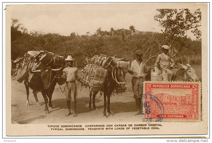 Tipicos Dominicanos  Campesinos Con Cargas De Carbon Vegetal Marchands De Charbon Coal - Dominikanische Rep.