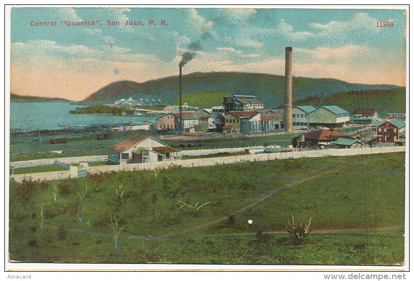 San Juan Puerto Rico Central Guanica Sugar Mill No 11959 Edit Gonzalez Padn Moulin A Sucre - Puerto Rico