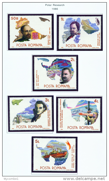 ROMANIA - 1986  Polar Research  Unmounted Mint - Unused Stamps