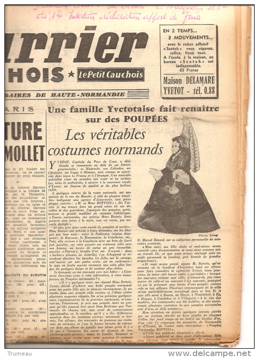 LE COURRIER CAUCHOIS YVETOT 4 FEVRIER 1956 COMPLET:LES POUPEES NORMANDES ... - 1950 - Today