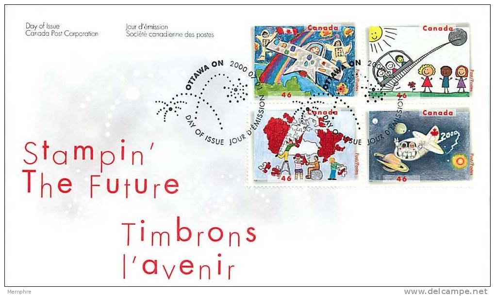 2000   Stampin´ The Future Children´s Design Contest  Sc 1859-62  Block Of 4 Different - 1991-2000