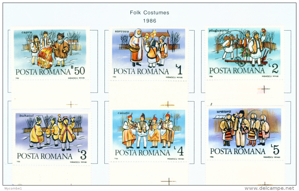 ROMANIA - 1986  New Year Folk Customs  Mounted Mint - Unused Stamps