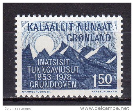 (SA0577) GREENLAND, 1978 (25th Anniversary Of Constitution). Mi # 109. MNH** Stamp - Nuovi