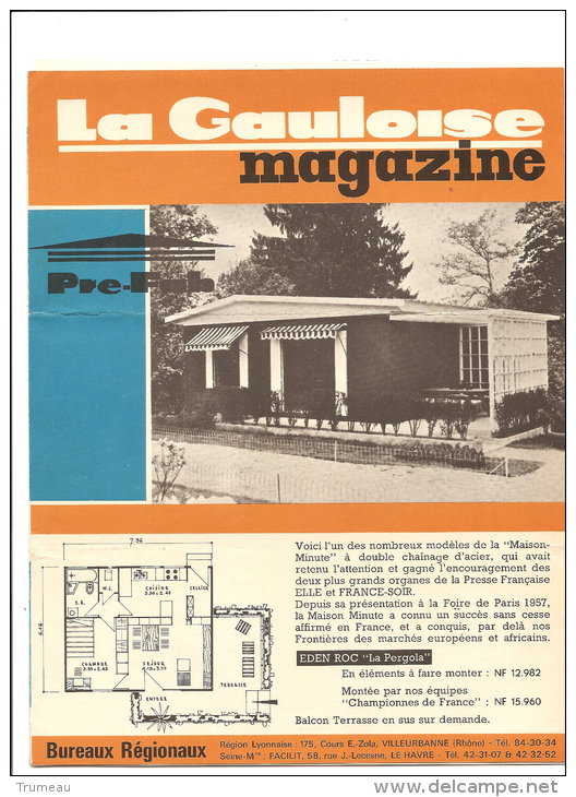 VILLEURBANNE LE HAVRE LA GAULOISE MAGAZINE MODELES" MAISON-MINUTE"6PAGES - House & Decoration