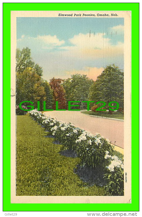 OMAHA, NE - ELMWOOD PARK PEONIES - TRAVEL IN 1945 - ERIC NELSON NEWS CO - - Omaha