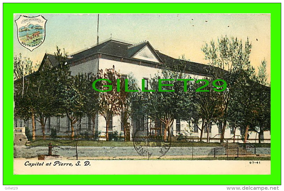 PIERRE, SD - VIEW OF THE CAPITOL - TRAVEL IN 1909 - PUB. BY THE AMERICAN NEWS CO - - Other & Unclassified