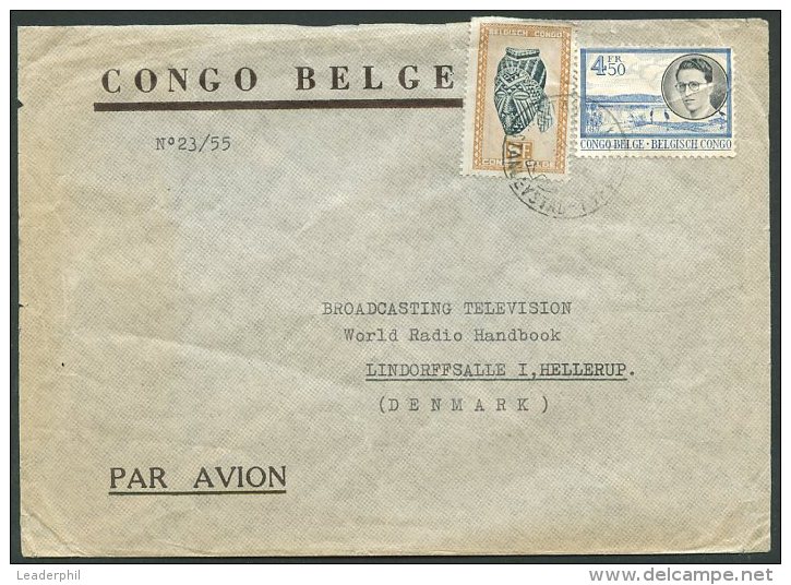 BELGIAN CONGO TO DENMARK Old Air Mail Cover VF - Brieven En Documenten