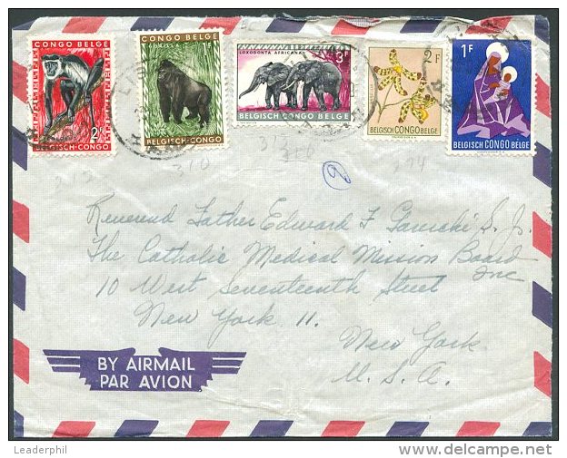 BELGIUM CONGO TO USA Old Air Mail Cover VF - Briefe U. Dokumente