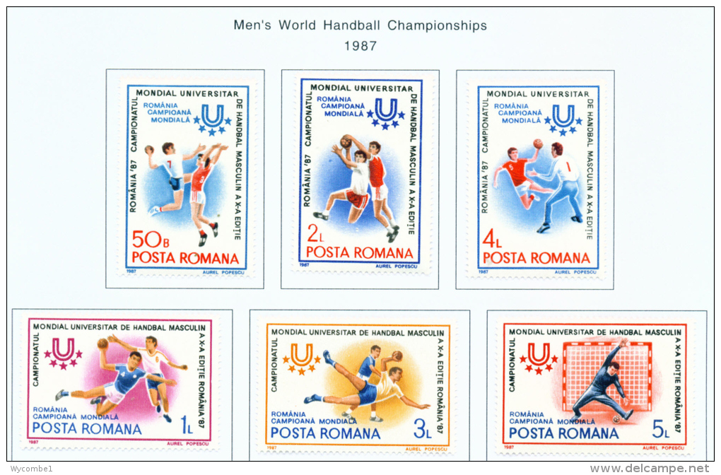 ROMANIA - 1987  Handball  Mounted Mint - Unused Stamps