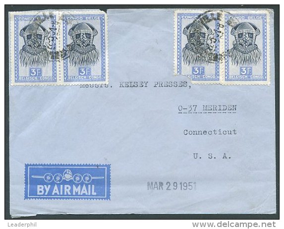 BELGIUM CONGO TO USA Old Air Mail Cover VERY GOOD - Lettres & Documents