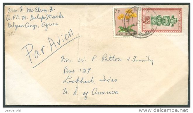 BELGIUM CONGO TO USA Air Mail Cover 1953 VF - Brieven En Documenten