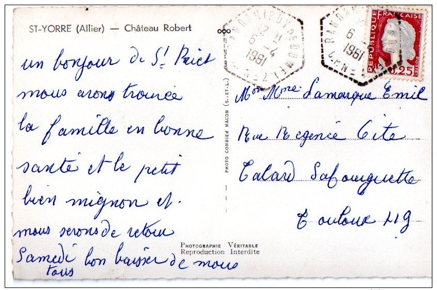 CPSM 1961 ST YORRE CHATEAU ROBERT - Other & Unclassified