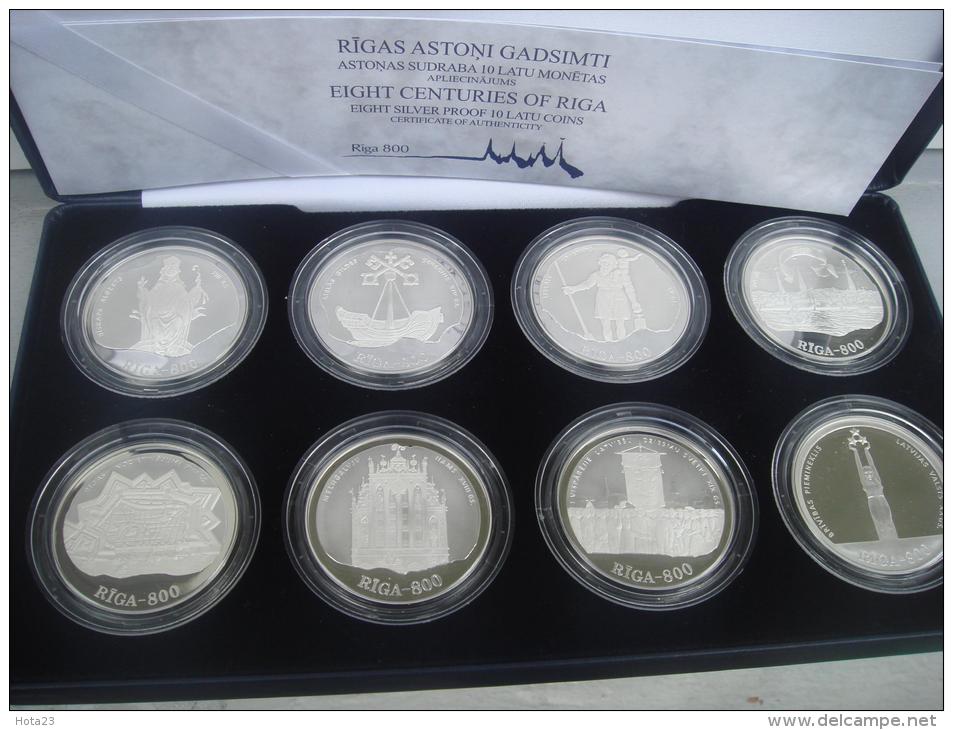 (!) Latvia 10 Latu 1995,1996,1997,1998, 800th Anniversary Riga Silver Coins Full Set  Proof - Latvia