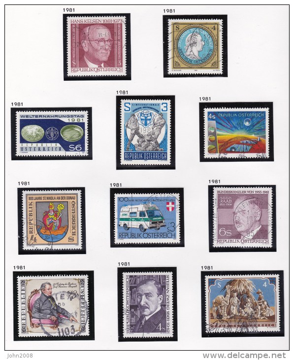 Österreich / Austria 1981 : Jahrgang / Year Set (ohne/without Mi. 1665 & Block 5) * - Full Years