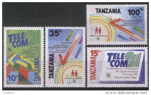 1991 Tanzania - TELECOM 91 4v., Emblem, Logo,     MNH - Telecom