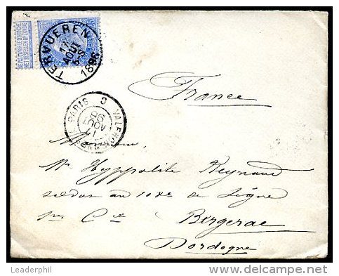 BELGIUM TO FRANCE Cover 1896 NICE! - 1894-1896 Exhibitions
