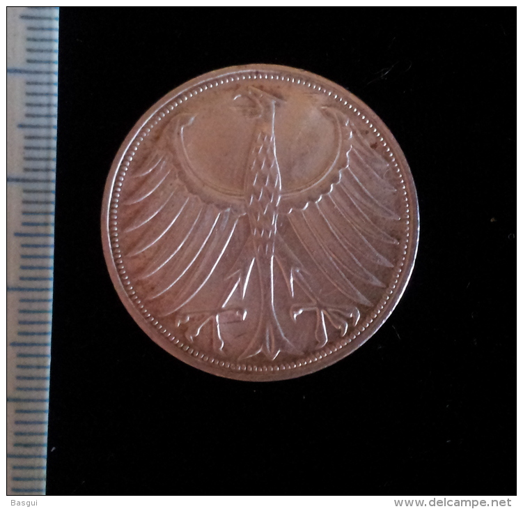 Monnaie Argent  ,5 Mark Allemagne, 1966 - 5 Marcos